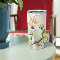 New Zealand Cacatua Galerita Tumbler Cup Aotearoa Cockatoo Tropical Flowers LT14 - Polynesian Pride