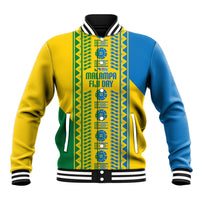 Malampa Fiji Day Baseball Jacket 10 October Together We Grow Tapa Motifs
