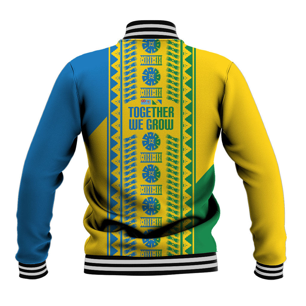 Malampa Fiji Day Baseball Jacket 10 October Together We Grow Tapa Motifs
