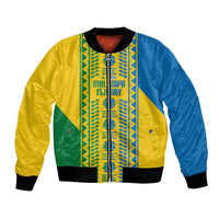 Malampa Fiji Day Bomber Jacket 10 October Together We Grow Tapa Motifs