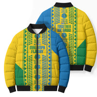 Malampa Fiji Day Bomber Puffer Jacket 10 October Together We Grow Tapa Motifs