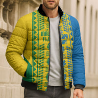 Malampa Fiji Day Bomber Puffer Jacket 10 October Together We Grow Tapa Motifs