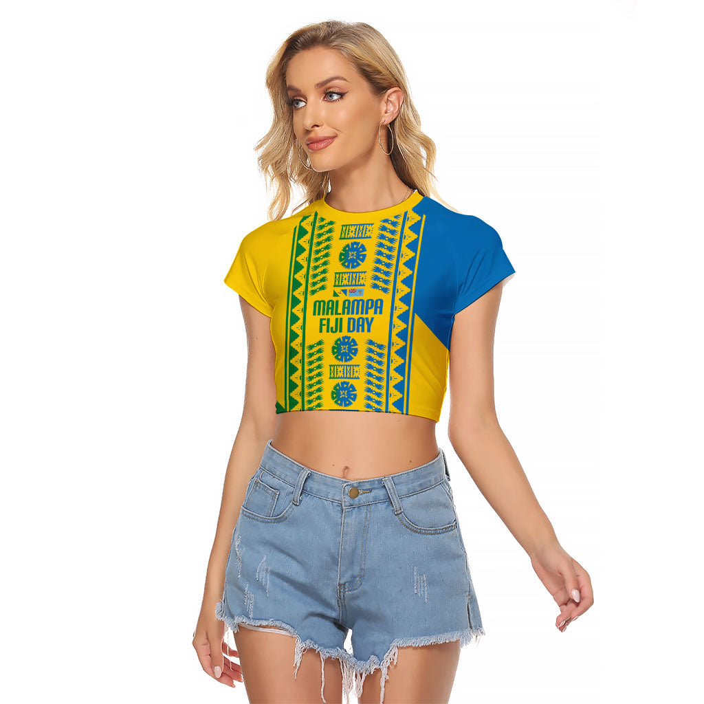 Malampa Fiji Day Raglan Cropped T Shirt 10 October Together We Grow Tapa Motifs