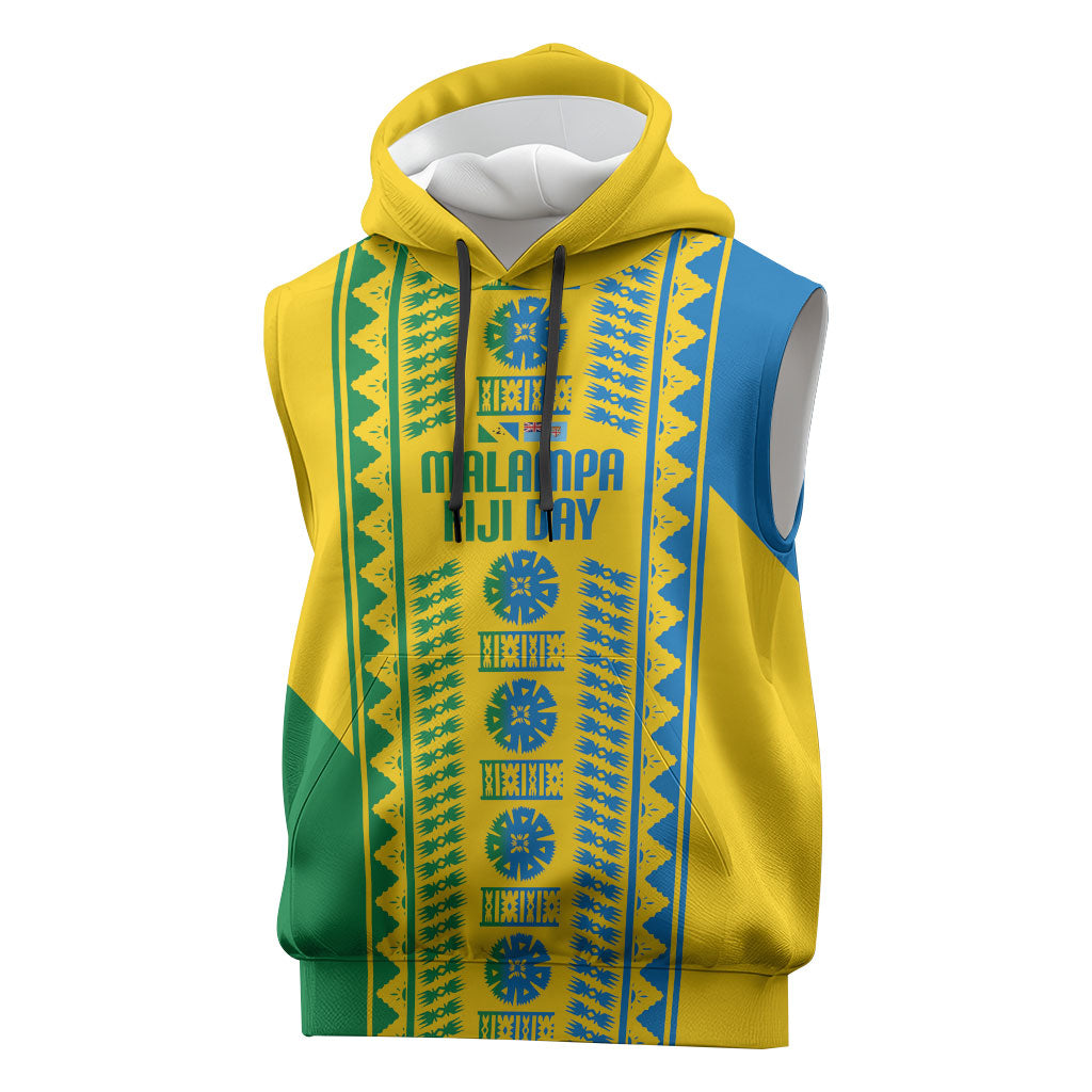 Malampa Fiji Day Sleeveless Hoodie 10 October Together We Grow Tapa Motifs