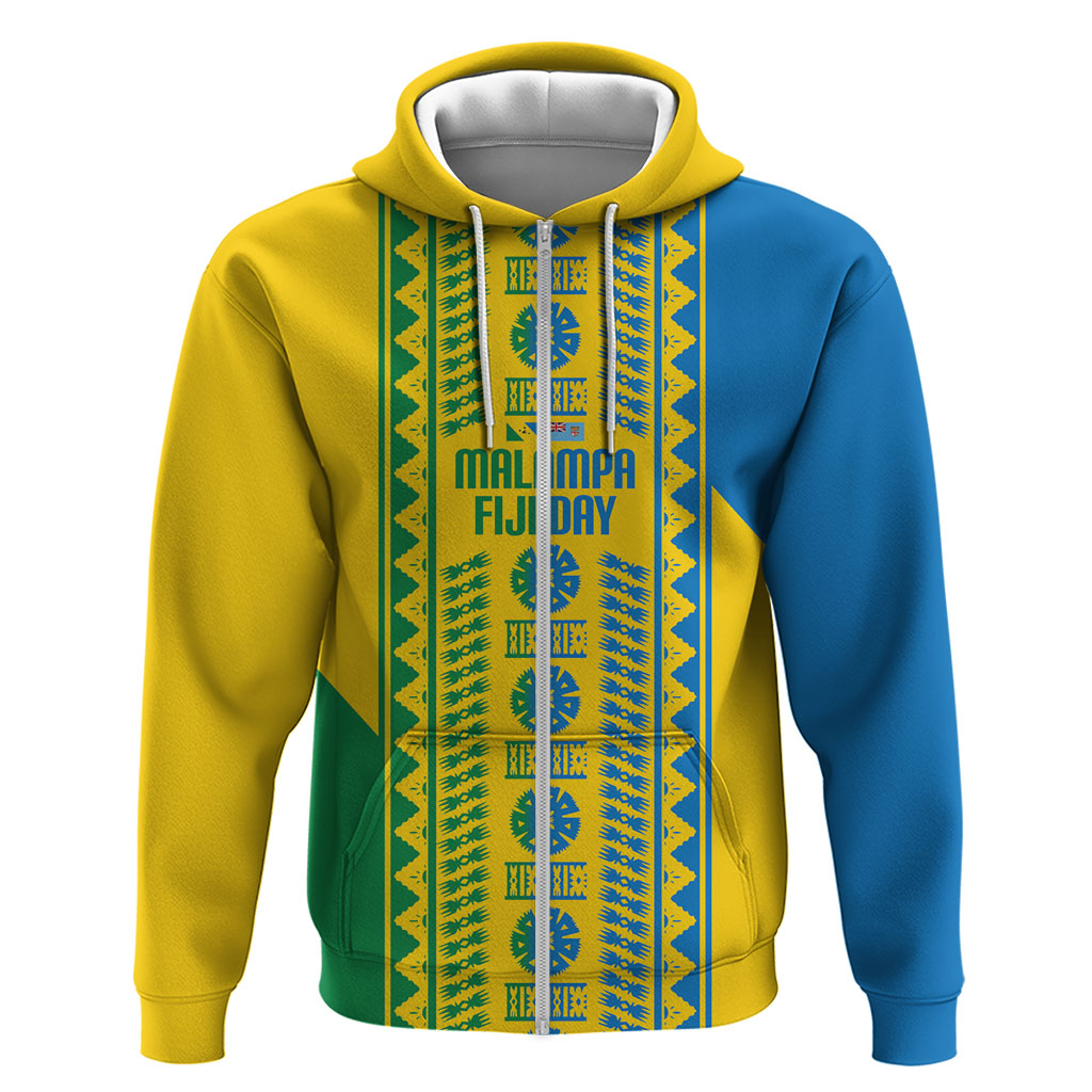 Malampa Fiji Day Zip Hoodie 10 October Together We Grow Tapa Motifs