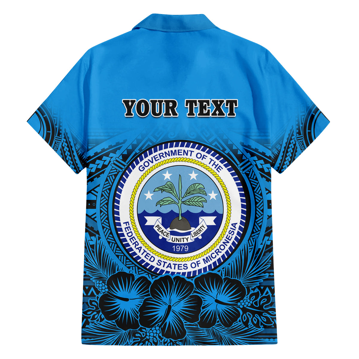 Personalised Yap Constitution Day Family Matching Long Sleeve Bodycon Dress and Hawaiian Shirt FSM Seal Happy 24 December LT14 - Polynesian Pride