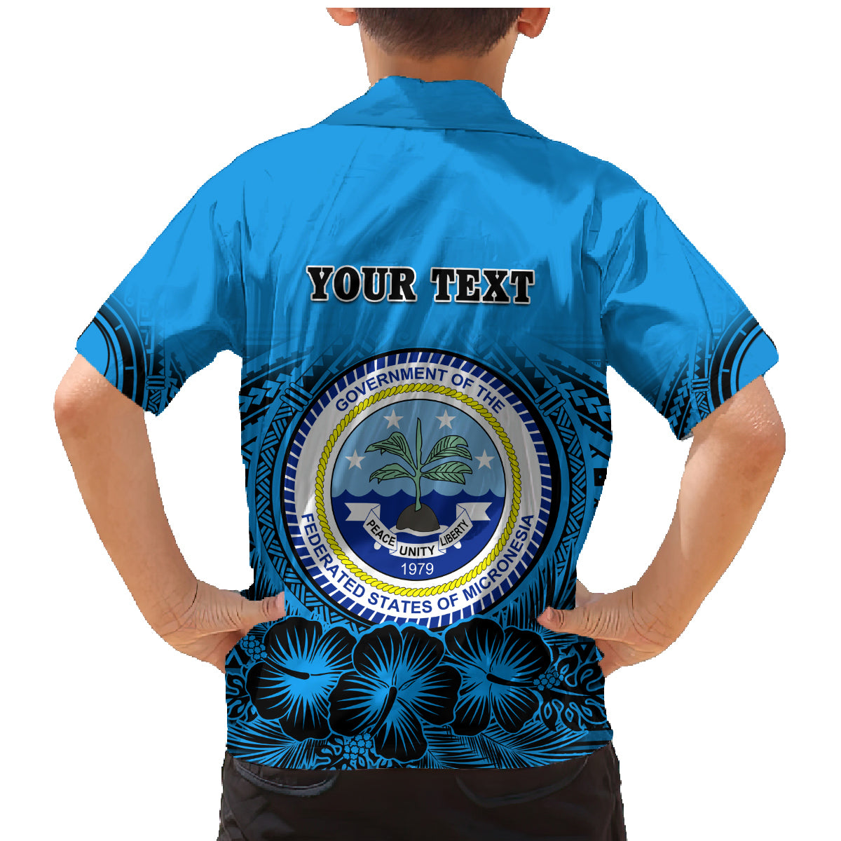 Personalised Yap Constitution Day Family Matching Mermaid Dress and Hawaiian Shirt FSM Seal Happy 24 December LT14 - Polynesian Pride