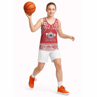 Samoa Rugby Custom Basketball Jersey Toa Samoa Pacific Sporty Red - Polynesian Pride