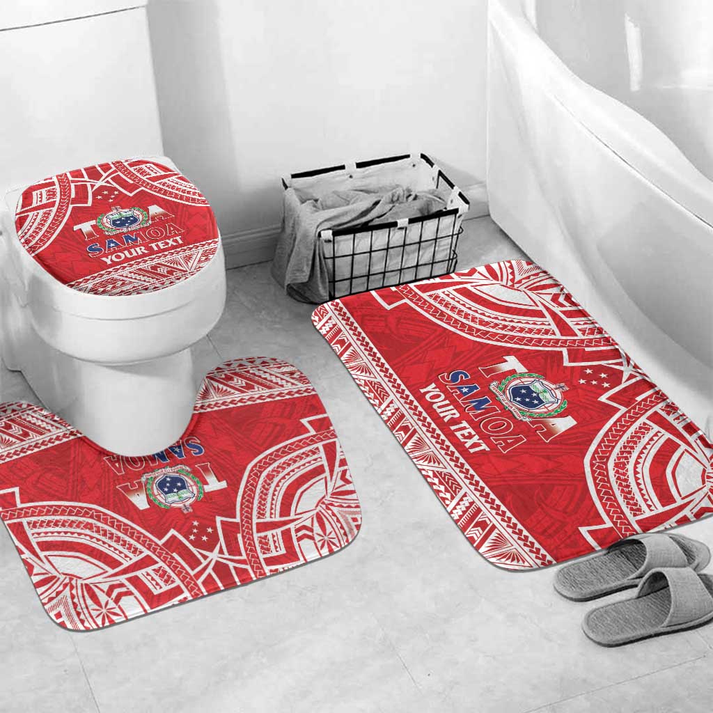 Samoa Rugby Custom Bathroom Set Toa Samoa Pacific Sporty Red - Polynesian Pride