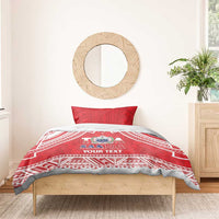 Samoa Rugby Custom Bedding Set Toa Samoa Pacific Sporty Red - Polynesian Pride