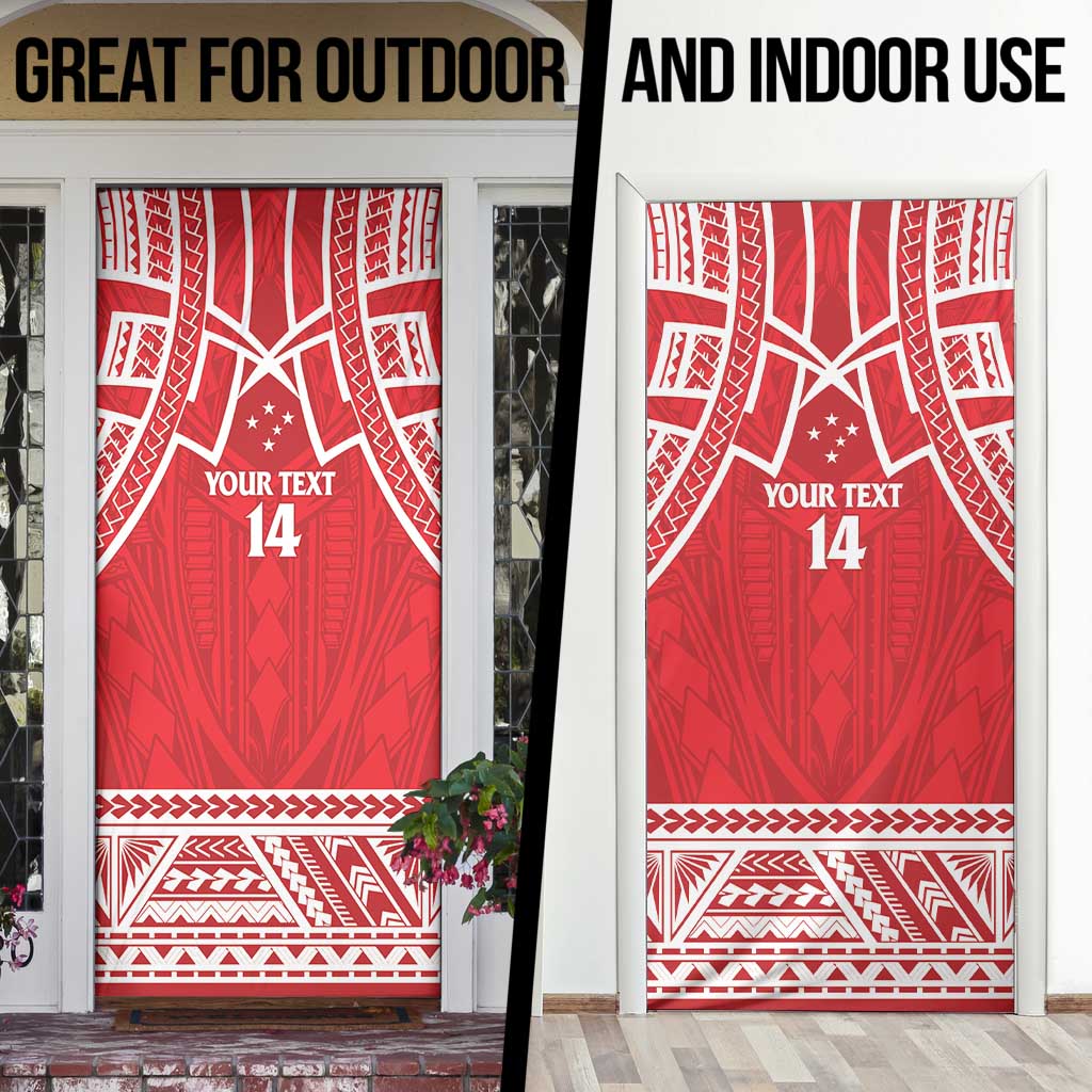 Samoa Rugby Custom Door Cover Toa Samoa Pacific Sporty Red - Polynesian Pride