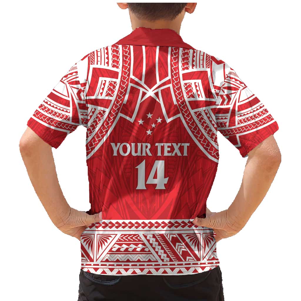 Samoa Rugby Custom Family Matching Mermaid Dress and Hawaiian Shirt Toa Samoa Pacific Sporty Red LT14 - Polynesian Pride