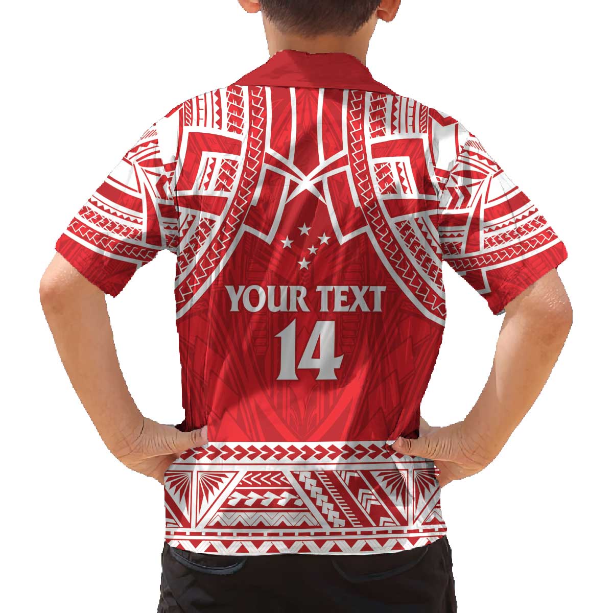 Samoa Rugby Custom Family Matching Off The Shoulder Long Sleeve Dress and Hawaiian Shirt Toa Samoa Pacific Sporty Red LT14 - Polynesian Pride