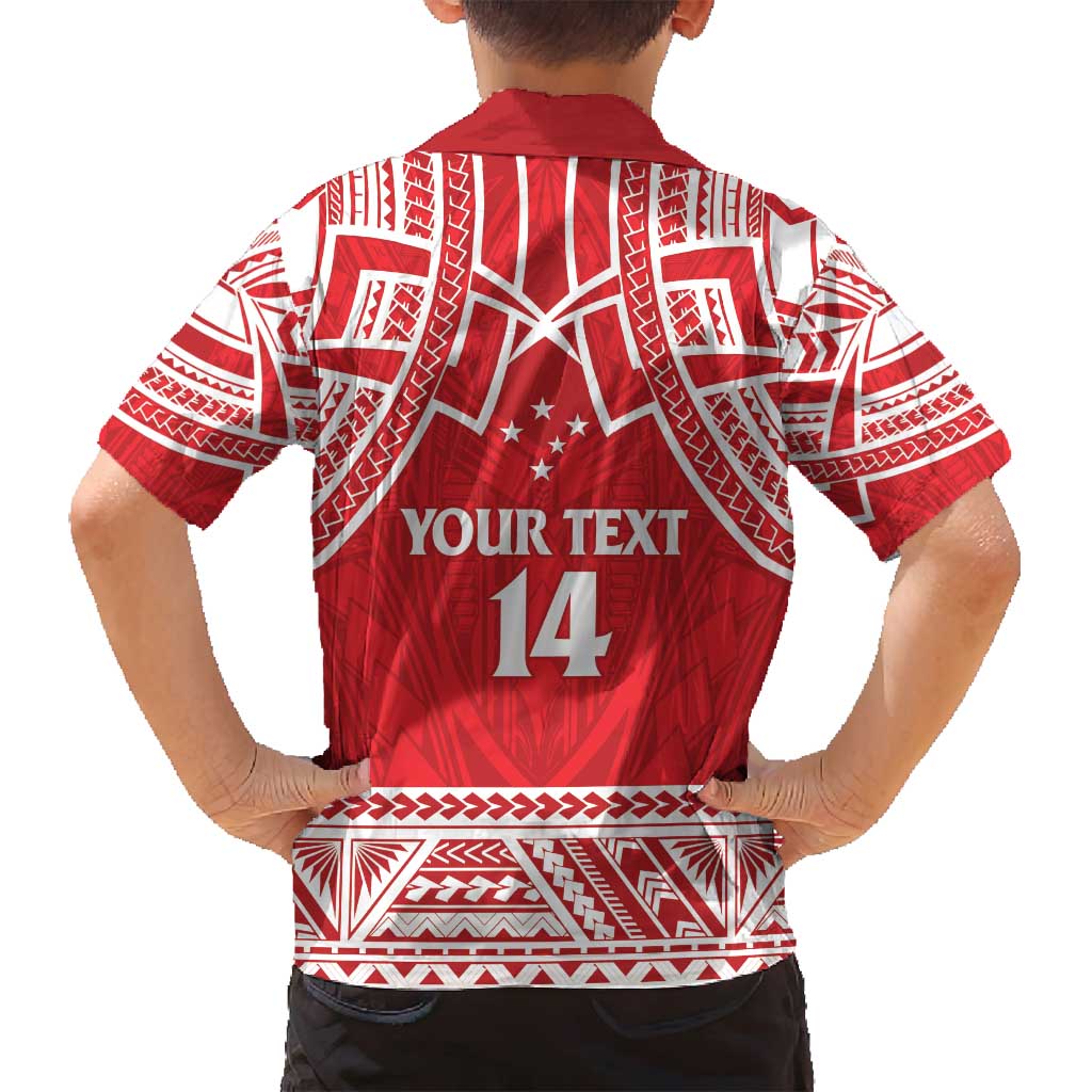 Samoa Rugby Custom Family Matching Off Shoulder Maxi Dress and Hawaiian Shirt Toa Samoa Pacific Sporty Red LT14 - Polynesian Pride