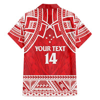 Samoa Rugby Custom Family Matching Off Shoulder Maxi Dress and Hawaiian Shirt Toa Samoa Pacific Sporty Red LT14 - Polynesian Pride