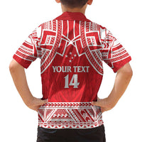 Samoa Rugby Custom Family Matching Summer Maxi Dress and Hawaiian Shirt Toa Samoa Pacific Sporty Red LT14 - Polynesian Pride