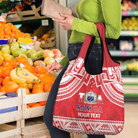 Samoa Rugby Custom Grocery Bag Toa Samoa Pacific Sporty Red - Polynesian Pride
