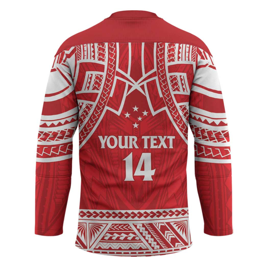 Samoa Rugby Custom Hockey Jersey Toa Samoa Pacific Sporty Red - Polynesian Pride
