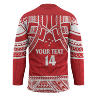 Samoa Rugby Custom Hockey Jersey Toa Samoa Pacific Sporty Red - Polynesian Pride