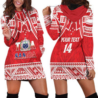 Samoa Rugby Custom Hoodie Dress Toa Samoa Pacific Sporty Red - Polynesian Pride
