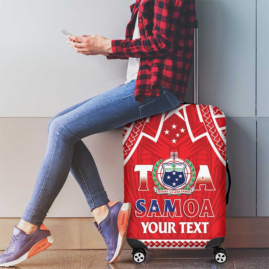 Samoa Rugby Custom Luggage Cover Toa Samoa Pacific Sporty Red - Polynesian Pride