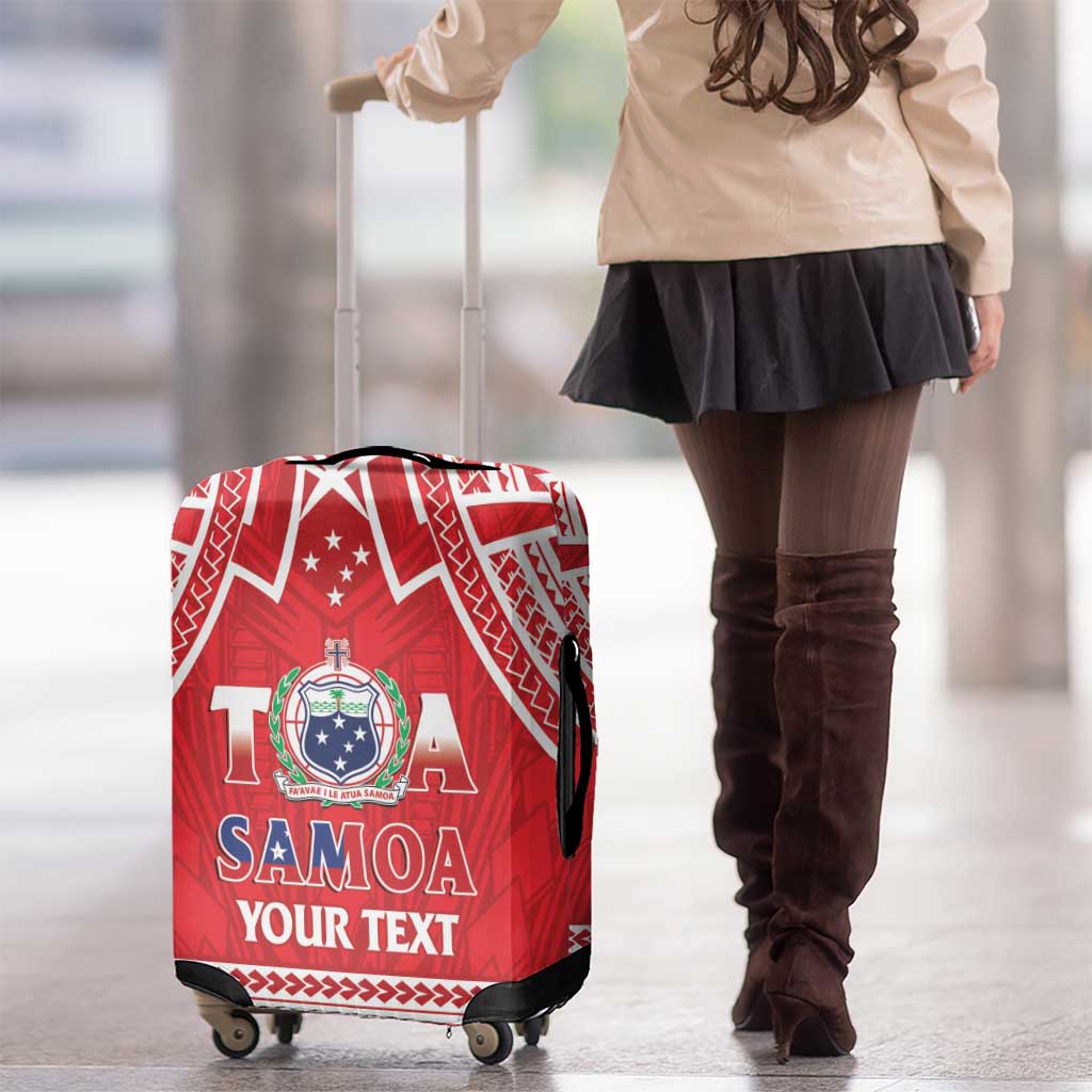 Samoa Rugby Custom Luggage Cover Toa Samoa Pacific Sporty Red - Polynesian Pride