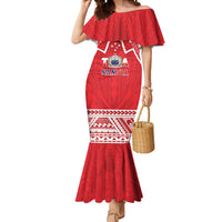Samoa Rugby Custom Mermaid Dress Toa Samoa Pacific Sporty Red LT14 Women Red - Polynesian Pride