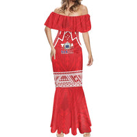 Samoa Rugby Custom Mermaid Dress Toa Samoa Pacific Sporty Red LT14 - Polynesian Pride