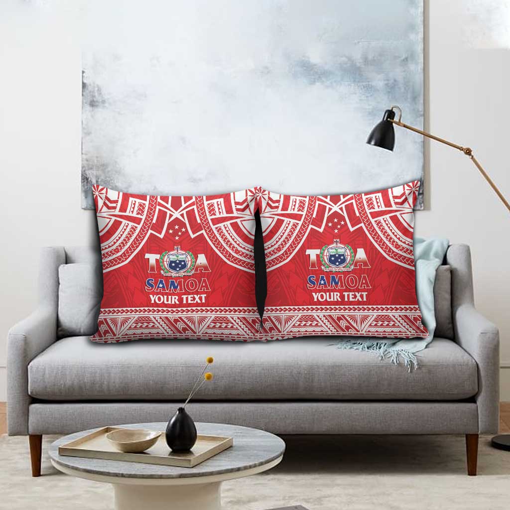 Samoa Rugby Custom Pillow Cover Toa Samoa Pacific Sporty Red - Polynesian Pride