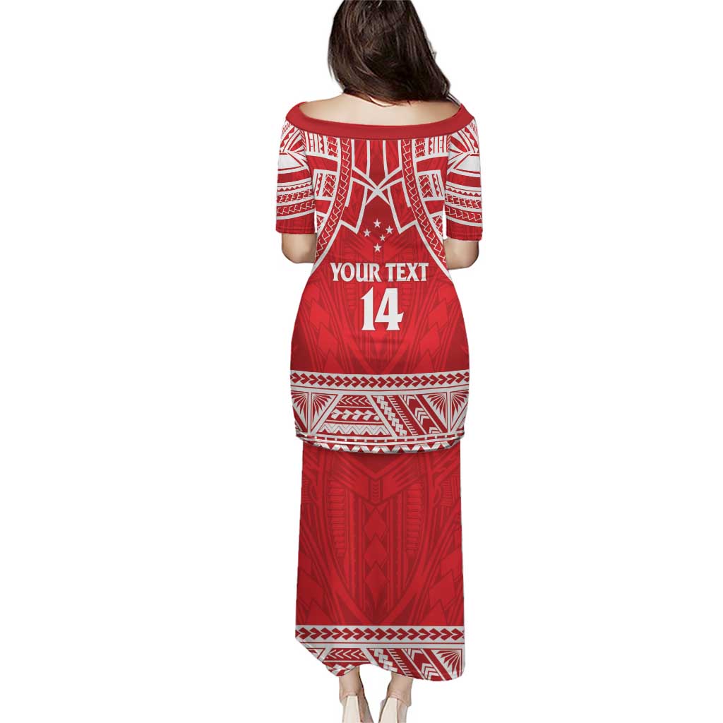 Samoa Rugby Custom Puletasi Toa Samoa Pacific Sporty Red - Polynesian Pride