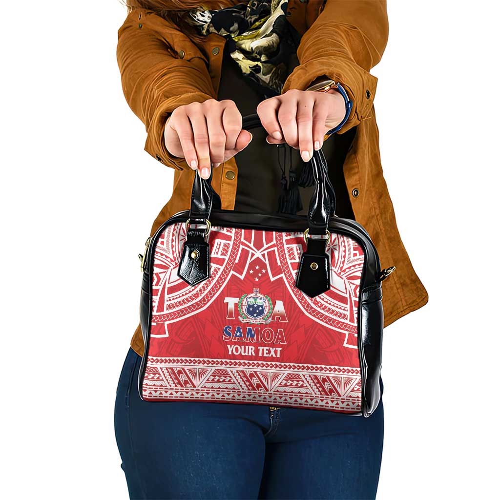 Samoa Rugby Custom Shoulder Handbag Toa Samoa Pacific Sporty Red - Polynesian Pride