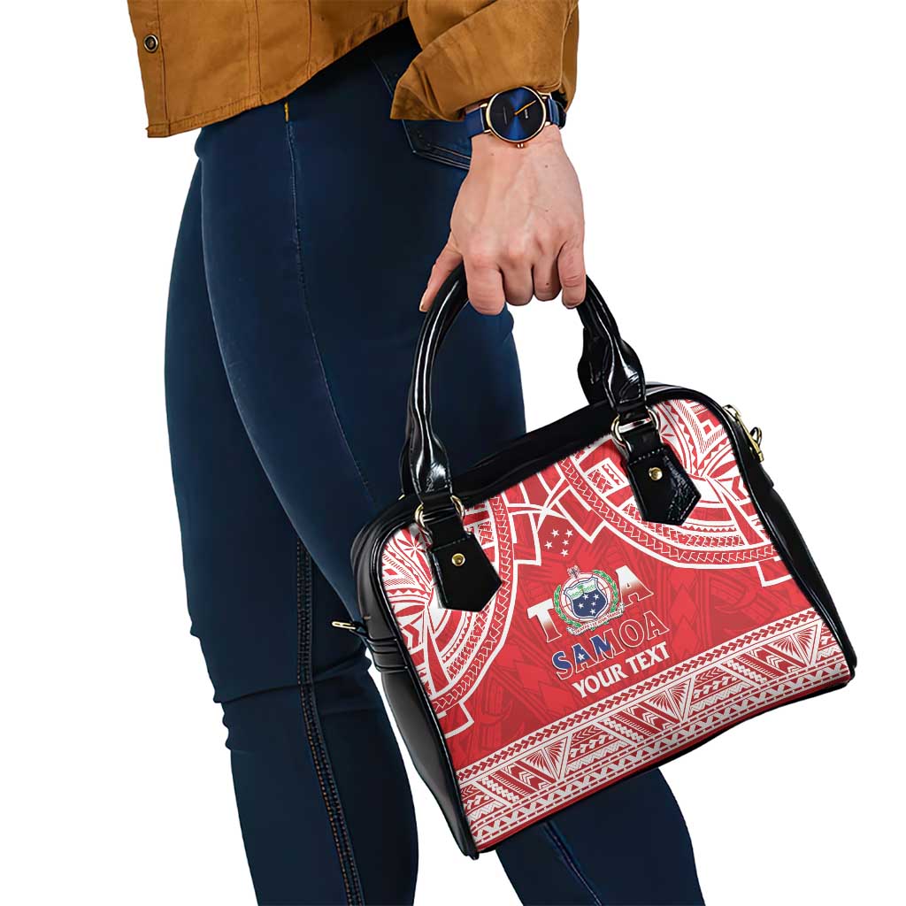 Samoa Rugby Custom Shoulder Handbag Toa Samoa Pacific Sporty Red - Polynesian Pride