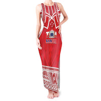 Samoa Rugby Custom Tank Maxi Dress Toa Samoa Pacific Sporty Red LT14 Women Red - Polynesian Pride