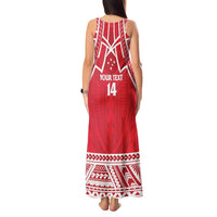 Samoa Rugby Custom Tank Maxi Dress Toa Samoa Pacific Sporty Red LT14 - Polynesian Pride
