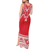 Samoa Rugby Custom Tank Maxi Dress Toa Samoa Pacific Sporty Red LT14 - Polynesian Pride