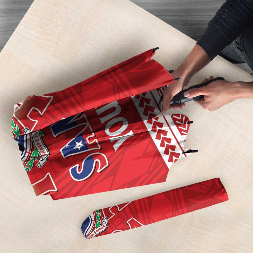 Samoa Rugby Custom Umbrella Toa Samoa Pacific Sporty Red - Polynesian Pride
