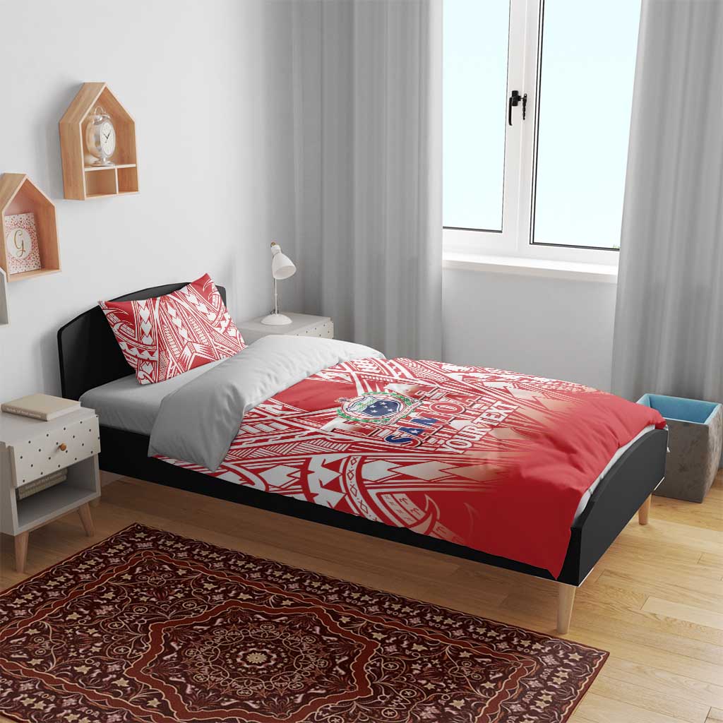 Toa Samoa Rugby Custom Bedding Set Samoa mo Samoa Polynesian Pacific Red - Polynesian Pride