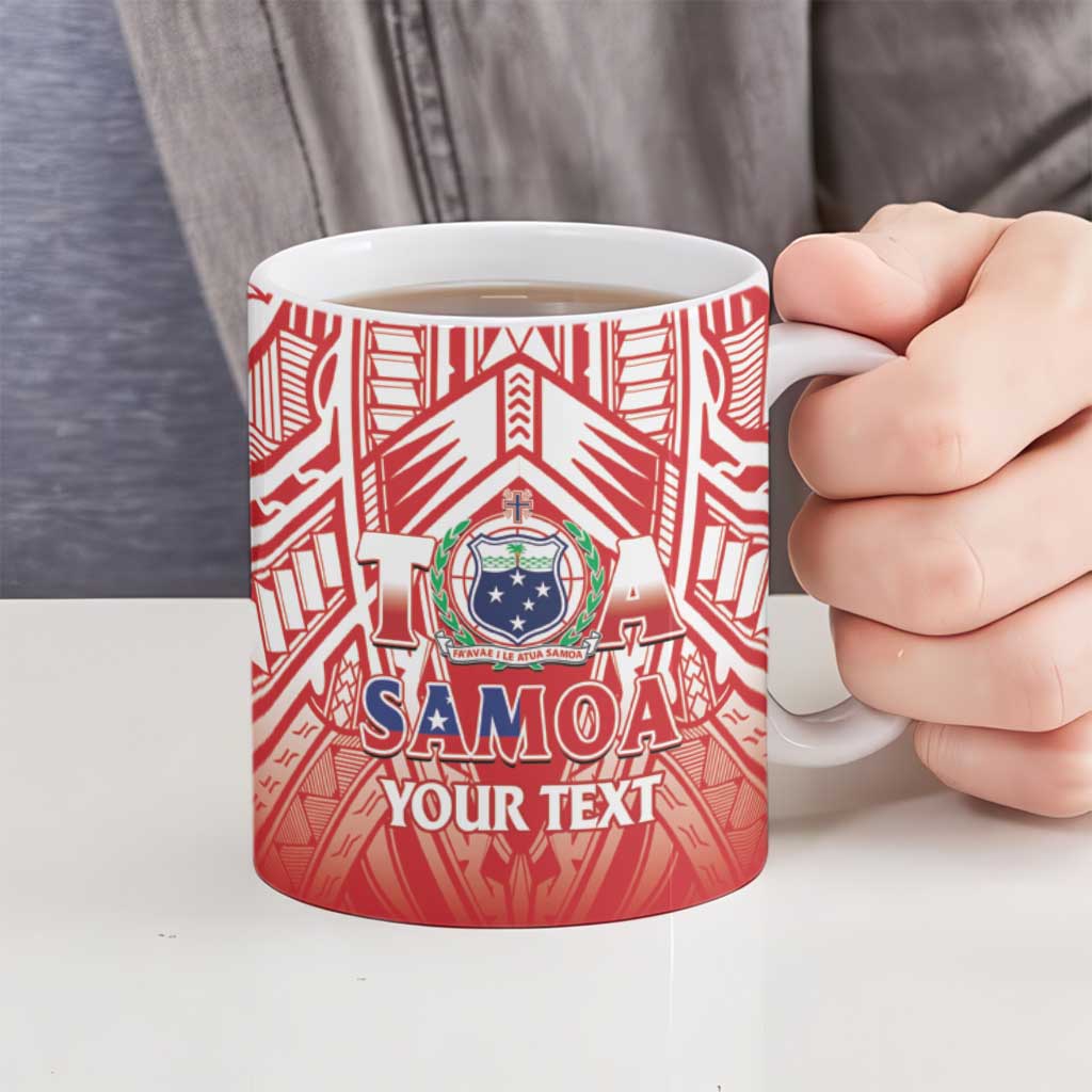 Toa Samoa Rugby Custom Ceramic Mug Samoa mo Samoa Polynesian Pacific Red - Polynesian Pride