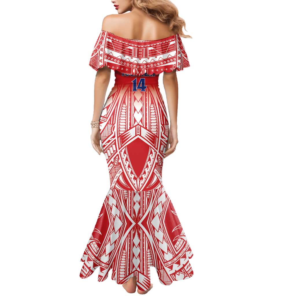 Toa Samoa Rugby Custom Family Matching Mermaid Dress and Hawaiian Shirt Samoa mo Samoa Polynesian Pacific Red - Polynesian Pride