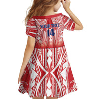 Toa Samoa Rugby Custom Family Matching Off The Shoulder Long Sleeve Dress and Hawaiian Shirt Samoa mo Samoa Polynesian Pacific Red - Polynesian Pride
