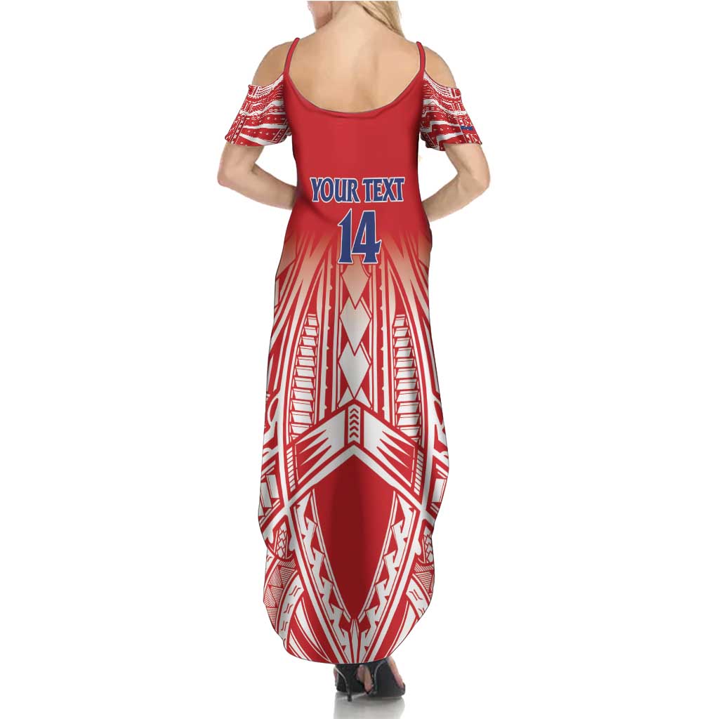Toa Samoa Rugby Custom Family Matching Summer Maxi Dress and Hawaiian Shirt Samoa mo Samoa Polynesian Pacific Red - Polynesian Pride