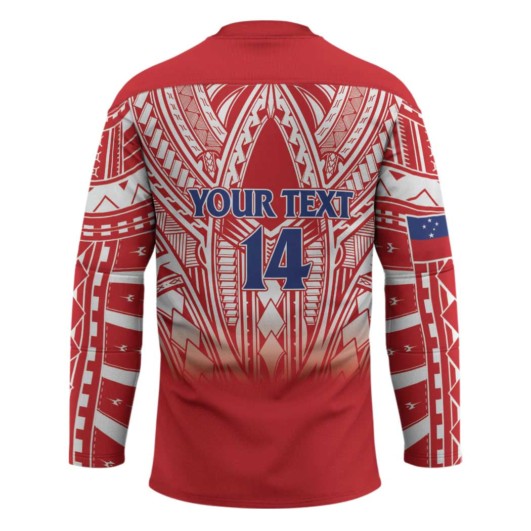 Toa Samoa Rugby Custom Hockey Jersey Samoa mo Samoa Polynesian Pacific Red - Polynesian Pride