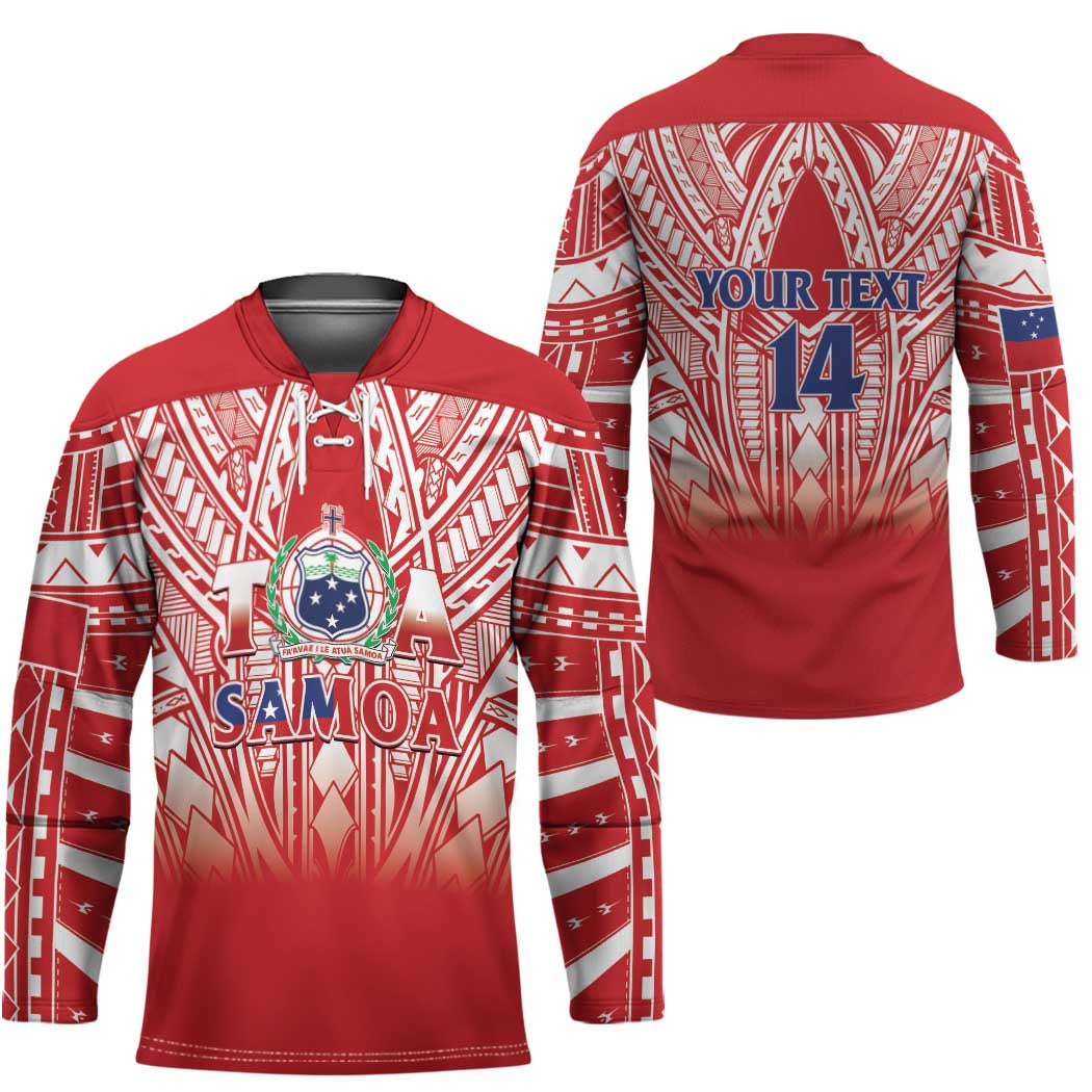 Toa Samoa Rugby Custom Hockey Jersey Samoa mo Samoa Polynesian Pacific Red - Polynesian Pride