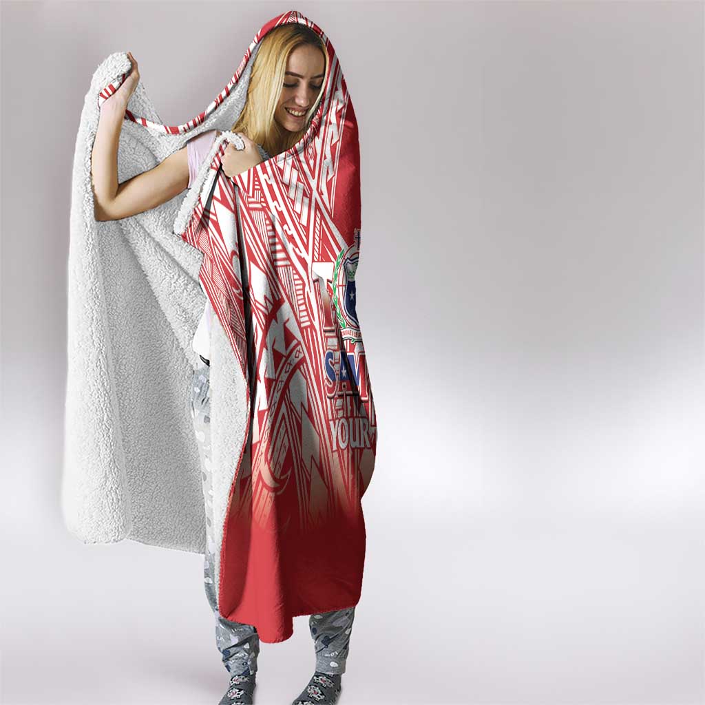 Toa Samoa Rugby Custom Hooded Blanket Samoa mo Samoa Polynesian Pacific Red - Polynesian Pride