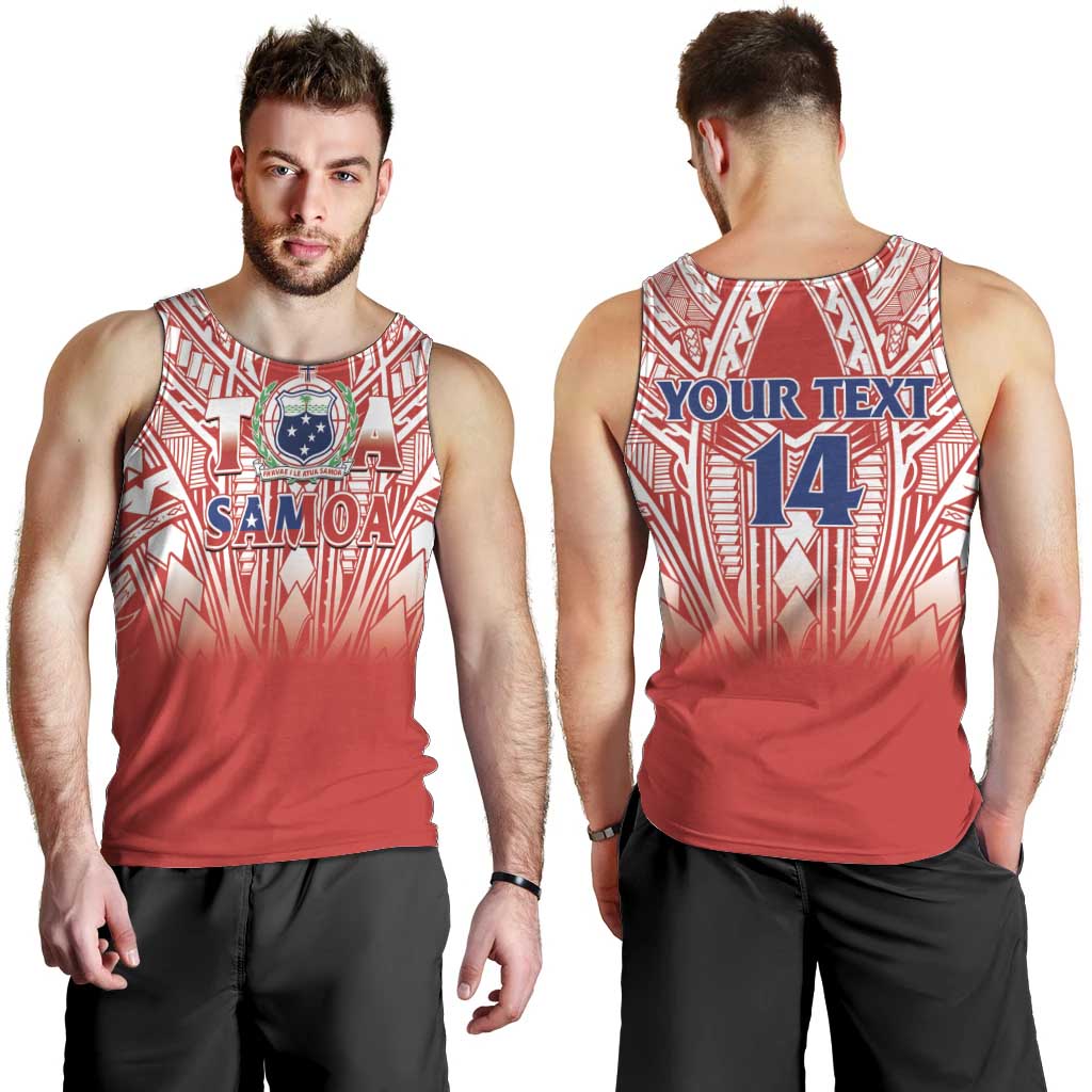Toa Samoa Rugby Custom Men Tank Top Samoa mo Samoa Polynesian Pacific Red - Polynesian Pride