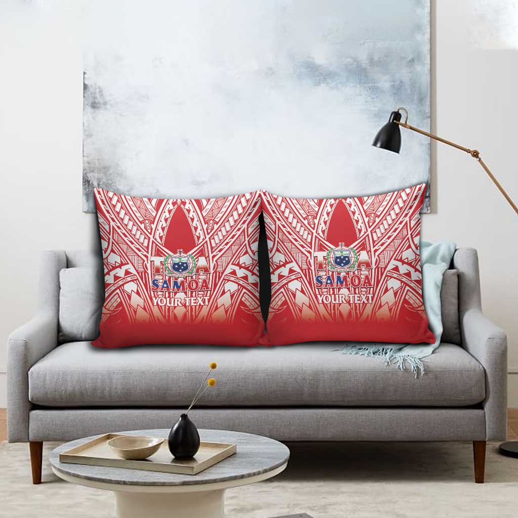 Toa Samoa Rugby Custom Pillow Cover Samoa mo Samoa Polynesian Pacific Red - Polynesian Pride