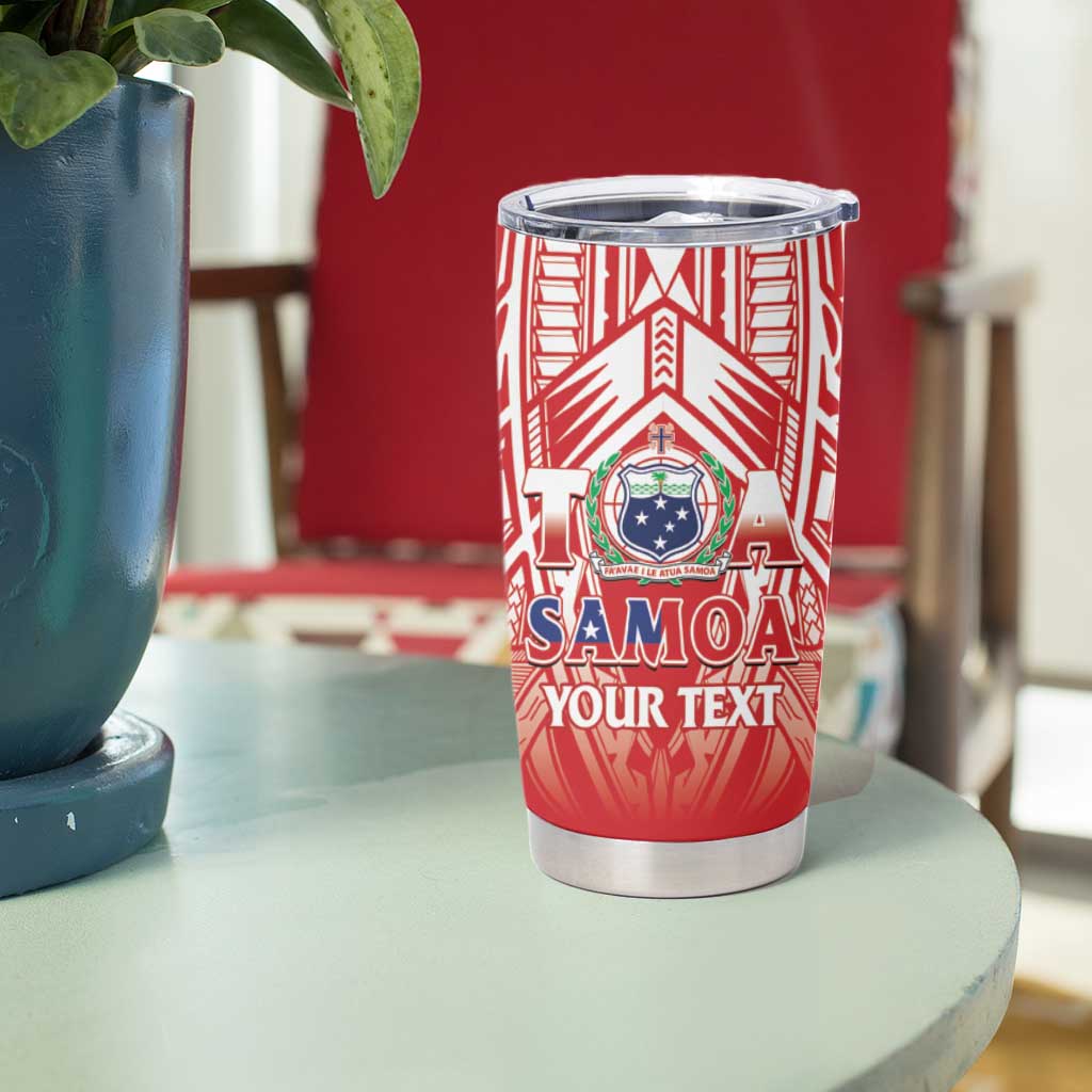Toa Samoa Rugby Custom Tumbler Cup Samoa mo Samoa Polynesian Pacific Red - Polynesian Pride