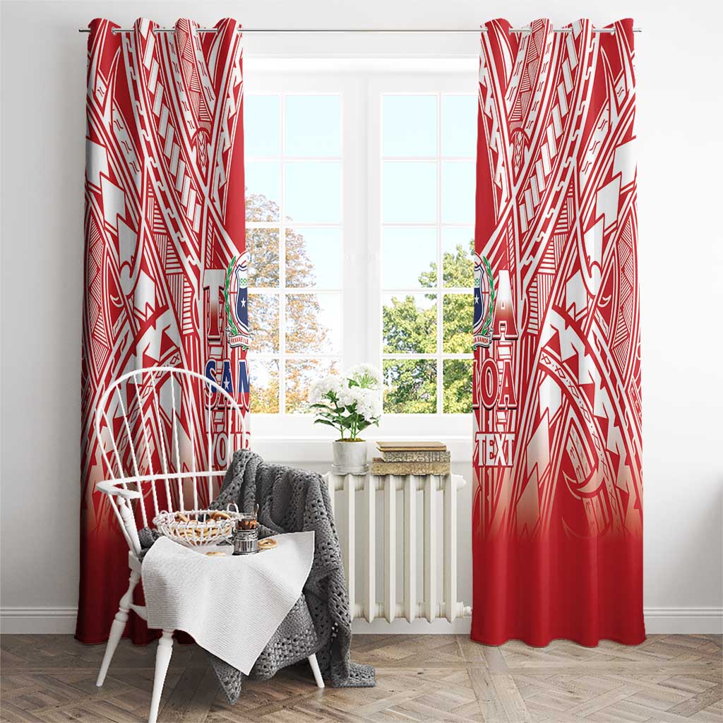 Toa Samoa Rugby Custom Window Curtain Samoa mo Samoa Polynesian Pacific Red - Polynesian Pride