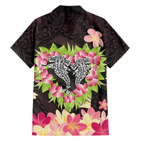 Polynesia Valentine's Day Family Matching Long Sleeve Bodycon Dress and Hawaiian Shirt Hammerhead Shark Plumeria With Polynesian Pattern LT14 - Polynesian Pride