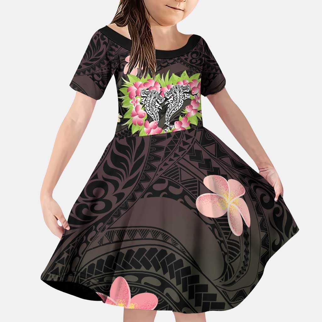 Polynesia Valentine's Day Family Matching Puletasi and Hawaiian Shirt Hammerhead Shark Plumeria With Polynesian Pattern